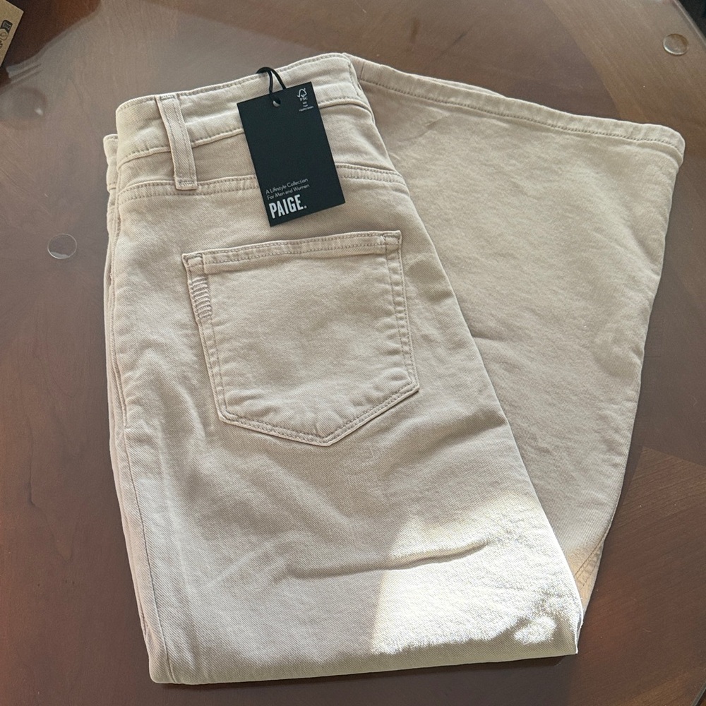 PAIGE Angela Light Tan Denim Pants